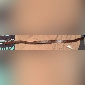 Brown Floral Embellished Women's Belt